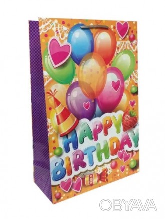 Подарунковий пакет 150грм, "H.Birthday", 30*45*13см 6 шт. в уп. /12/ 
 
Отправка. . фото 1