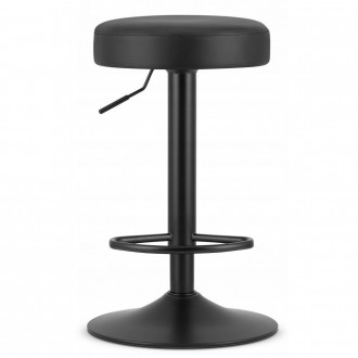 Круглый барный стул без спинки Hoker Bonro B-067 черный цвет с черной металличес. . фото 7