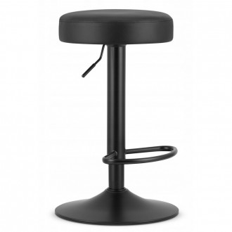 Круглый барный стул без спинки Hoker Bonro B-067 черный цвет с черной металличес. . фото 2