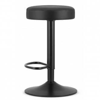 Круглый барный стул без спинки Hoker Bonro B-067 черный цвет с черной металличес. . фото 3