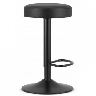 Круглый барный стул без спинки Hoker Bonro B-067 черный цвет с черной металличес. . фото 5