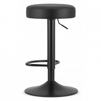 Круглый барный стул без спинки Hoker Bonro B-067 черный цвет с черной металличес. . фото 4