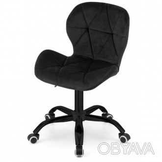 Велюровый стул кресло на колесах с черной металлической крестовиной Bonro B-531.. . фото 1