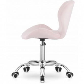 Велюровий стілець крісло на колесах Bonro B-531. Колір рожевий пудровий
Офісне к. . фото 3