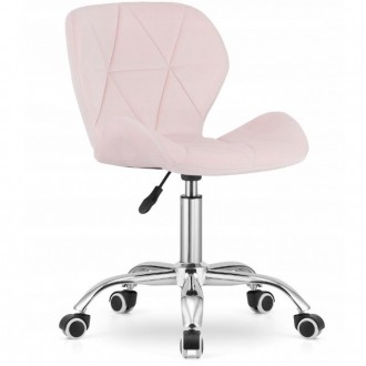Велюровый стул кресло на колесах Bonro B-531. Цвет розовый пудровый
Офисное крес. . фото 4