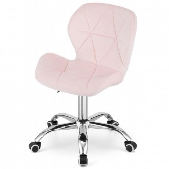 Велюровий стілець крісло на колесах Bonro B-531. Колір рожевий пудровий
Офісне к. . фото 2