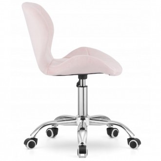 Велюровий стілець крісло на колесах Bonro B-531. Колір рожевий пудровий
Офісне к. . фото 5
