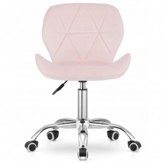 Велюровий стілець крісло на колесах Bonro B-531. Колір рожевий пудровий
Офісне к. . фото 8