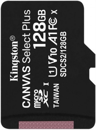 Карта пам`яті MicroSDXC 128GB UHS-I Class 10 Kingston Canvas Select Plus R100MB/. . фото 3