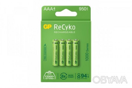 Акумулятори GP Recyko 1000 Series AAA/HR03 NI-MH 950mAh BL 4 шт 
 
Отправка данн. . фото 1