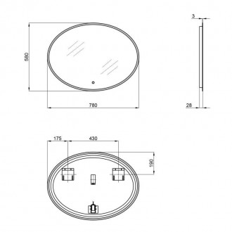 Дзеркало Qtap Virgo 780х580 з LED-підсвіткою QT18783502W виготовлене з якісних м. . фото 3