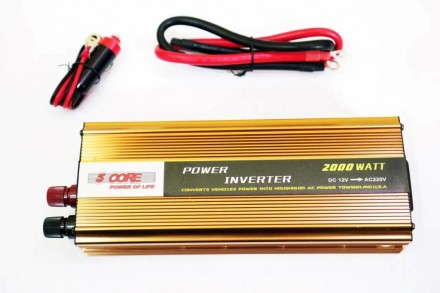 Перетворювач (інвертор) 12V-220 V 5 Core 2000 W gold
Прилад (Перетворювач автоі. . фото 2