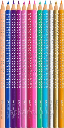 Створені спеціально для дітей кольорові олівці серії Grip Sparkle від Faber-Cast. . фото 3