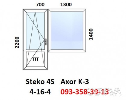 Балконий блок двері і вікно Steko 4S новий під замовлення

Доставка по всій Ук. . фото 1