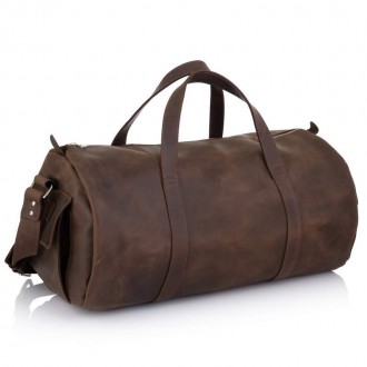Вместительная сумка дорожная, цвет шоколад от итальянского бренда Grande Pelle, . . фото 2
