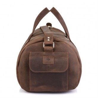Вместительная сумка дорожная, цвет шоколад от итальянского бренда Grande Pelle, . . фото 7