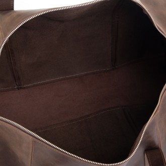 Вместительная сумка дорожная, цвет шоколад от итальянского бренда Grande Pelle, . . фото 3