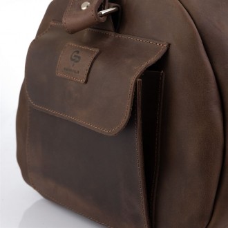 Вместительная сумка дорожная, цвет шоколад от итальянского бренда Grande Pelle, . . фото 6