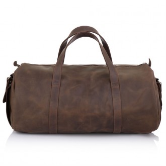 Вместительная сумка дорожная, цвет шоколад от итальянского бренда Grande Pelle, . . фото 5