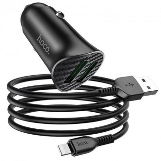  Автомобільний зарядний пристрій Hoco Z39 QC3.0 2USB 3.0A Lightning
 
 Автомобіл. . фото 2