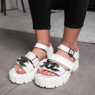 Жіночі сандалі білі Nala 3651
Сандалії зі штучної шкіри білого кольору модне ріш. . фото 6