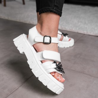 Жіночі сандалі білі Nala 3651
Сандалії зі штучної шкіри білого кольору модне ріш. . фото 8