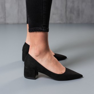 Жіночі туфлі чорні Artax 3785
Туфлі жіночі виконані зі штучної замши. Модель аку. . фото 7