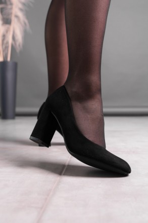Женские туфли черные Biden 3588 Туфли женские выполнены из искусственной замши. . . фото 9