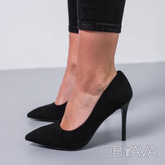 Женские туфли черные Blackie 3702 Туфли женские выполнены из искусственной замши. . фото 1