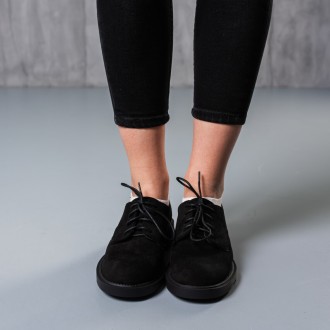 Женские туфли черные Paige 3786 Туфли женские выполнены из искусственной замши. . . фото 3