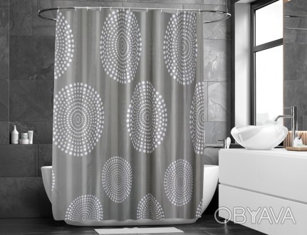  Тканевая штора для ванной комнаты, 180x180 cm, Водонепроницаемый материал. Прия. . фото 1