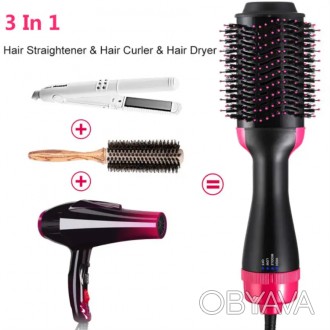 
Фен расчёска для укладки волос One Step 3 в 1 
Фен щетка One Step Hair Dryer an. . фото 1