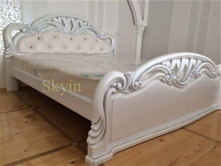 Пропонуємо дубове ліжко Віка з різьбленням та фігурним узголів'ям у класичн. . фото 8