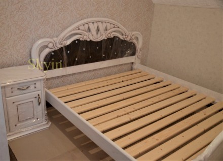 Пропонуємо дубове ліжко Віка з різьбленням та фігурним узголів'ям у класичн. . фото 9