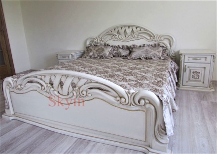 Пропонуємо дубове ліжко Віка з різьбленням та фігурним узголів'ям у класичн. . фото 11
