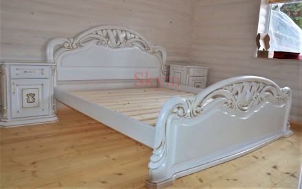Пропонуємо дубове ліжко Віка з різьбленням та фігурним узголів'ям у класичн. . фото 5