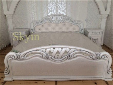 Пропонуємо дубове ліжко Віка з різьбленням та фігурним узголів'ям у класичн. . фото 4