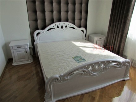 Пропонуємо дубове ліжко Віка з різьбленням та фігурним узголів'ям у класичн. . фото 3