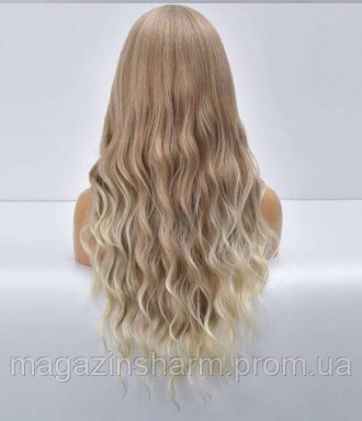 Шикарный парик - длинные волнистые волосы, Пепельные вверху и светлый блонд на к. . фото 4