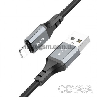 USB-кабель для зарядки и передачи данных Lightning, 1 м, силикон и алюминиевый с. . фото 1