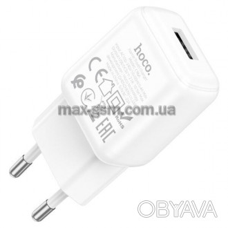 Настінний зарядний пристрій, вихід USB 5 В / 2,1 А, штекер ЄС.. . фото 1