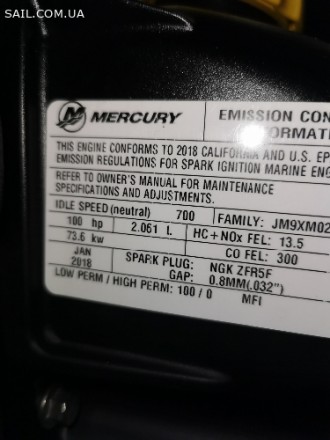 Продам лодочный мотор Mercury - 100. состояние нового мотора 100 % 2018 год, нак. . фото 6