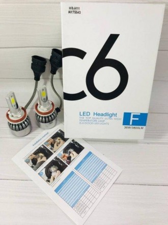 
Комплект автомобильных Led ламп C6 H11 имеет повышенную светоотдачу и длительны. . фото 10