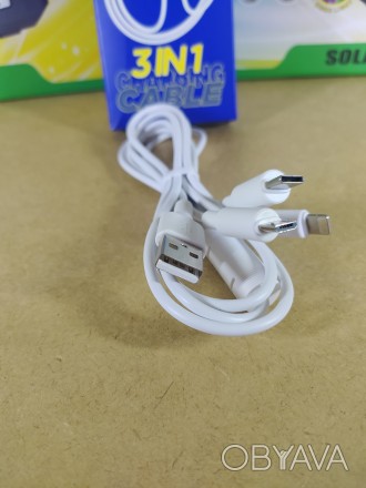 Метровый USB кабель HOCO X25 3 в 1 Type-C / Micro USB / Lightning / Шнур для зар