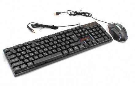 
Клавиатура Игровая проводная USB с LED подсветкой мышкой игровой комплект мышь . . фото 2