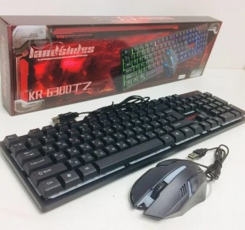 
Клавиатура Игровая проводная USB с LED подсветкой мышкой игровой комплект мышь . . фото 4