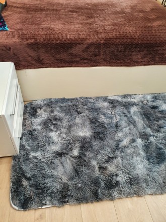 Килими та приліжкові килимки сірі прямокутні 90х200см. Килимок трави в сірий кім. . фото 3