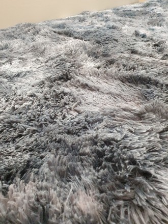 Килими та приліжкові килимки сірі прямокутні 90х200см. Килимок трави в сірий кім. . фото 6