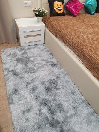 Сірий килимок-травка. Килимки для будинку. Килимок у спальню у сірому кольорі. В. . фото 11