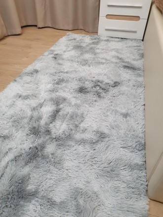Сірий килимок-травка. Килимки для будинку. Килимок у спальню у сірому кольорі. В. . фото 3